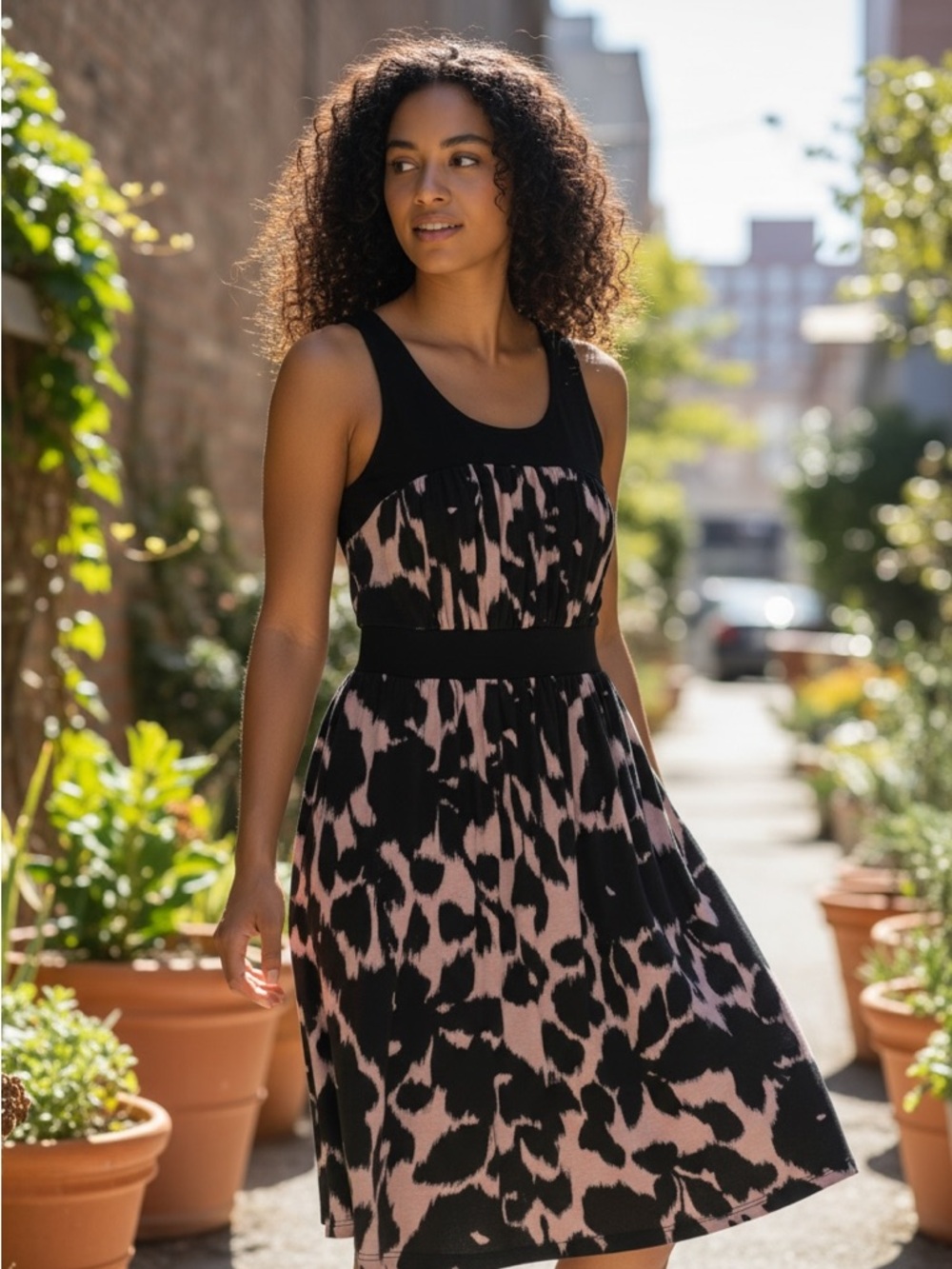 Wish Animal Print Sleeveless Summer Dress NWOT